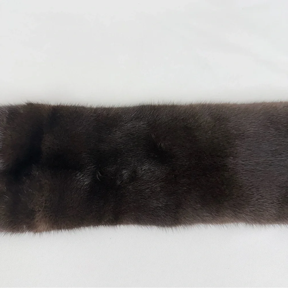 J. Mendel Brown Mink Scarf 4.5 x 38”